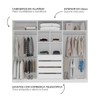 Guarda-Roupa Casal Madrid 6 Portas 4 Gavetas Branco - Politorno