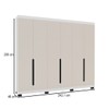 Guarda-Roupa Casal Madrid 6 Portas 4 Gavetas Creme/Branco - Politorno