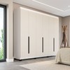 Guarda-Roupa Casal Madrid 6 Portas 4 Gavetas Creme/Branco - Politorno