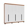 Guarda-Roupa Casal Madrid 6 Portas 4 Gavetas Branco/Freijó - Politorno