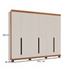 Guarda-Roupa Casal Madrid 6 Portas 4 Gavetas Creme/Freijó - Politorno