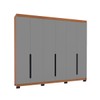 Guarda-Roupa Casal Madrid 6 Portas 4 Gavetas Cinza/Freijó - Politorno