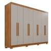 Guarda-Roupa Casal Pinheiro 8 Portas 4 Gavetas com Pés Cinamomo/Off White - Pnr Móveis