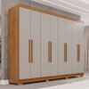 Guarda-Roupa Casal Pinheiro 8 Portas 4 Gavetas com Pés Cinamomo/Off White - Pnr Móveis