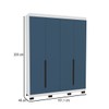 Guarda-Roupa Solteiro Madrid 4 Portas 4 Gavetas Azul/Branco - Politorno