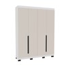 Guarda-Roupa Solteiro Madrid 4 Portas 4 Gavetas Creme/Branco - Politorno