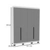 Guarda-Roupa Solteiro Madrid 4 Portas 4 Gavetas Cinza/Branco - Politorno