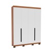 Guarda-Roupa Solteiro Madrid 4 Portas 4 Gavetas Branco/Freijó - Politorno