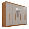 Guarda-Roupa Casal Pinheiro 8 Portas 4 Gavetas com Espelho Cinamomo/Off White - Pnr Móveis