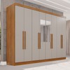 Guarda-Roupa Casal Pinheiro 8 Portas 4 Gavetas com Espelho Cinamomo/Off White - Pnr Móveis
