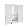 Guarda-Roupa Casal Madrid 3 Portas 4 Gavetas com Espelho Branco - Politorno