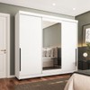 Guarda-Roupa Casal Madrid 3 Portas 4 Gavetas com Espelho Branco - Politorno