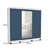 Guarda-Roupa Casal Madrid 3 Portas 4 Gavetas com Espelho Azul/Branco - Politorno