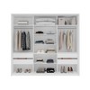 Guarda-Roupa Casal Madrid 3 Portas 4 Gavetas com Espelho Creme/Branco - Politorno