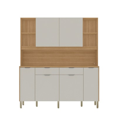 Armário de Cozinha Botanika 6 Portas 2 Gavetas Freijó/Soft - Kits Paraná