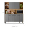 Armário de Cozinha Botanika 6 Portas 2 Gavetas Freijó/Gris - Kits Paraná