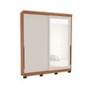 Guarda-Roupa Casal Madrid 2 Portas 2 Gavetas com Espelho Creme/Freijó - Politorno