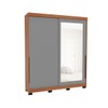 Guarda-Roupa Casal Madrid 2 Portas 2 Gavetas com Espelho Cinza/Freijó - Politorno