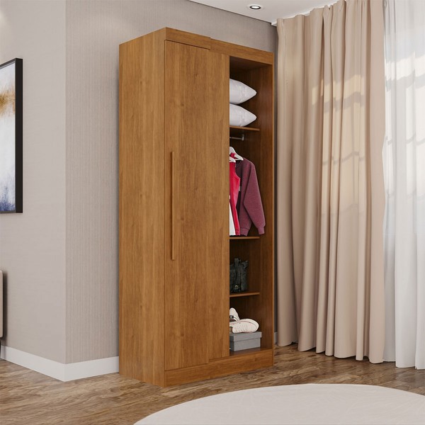 Guarda-Roupa Solteiro Modulado Freyr 1 Porta Cinamomo - Pnr Móveis