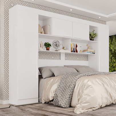Guarda-Roupa Casal Modulado Odin Premium 4 Portas Branco - Pnr Móveis