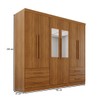 Guarda-Roupa Casal Balder Premium 6 Portas 4 Gavetas com Espelho Cinamomo - Pnr Móveis