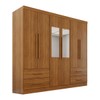 Guarda-Roupa Casal Balder Premium 6 Portas 4 Gavetas com Espelho Cinamomo - Pnr Móveis