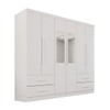 Guarda-Roupa Casal Balder Premium 6 Portas 4 Gavetas com Espelho Branco - Pnr Móveis