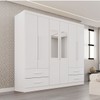 Guarda-Roupa Casal Balder Premium 6 Portas 4 Gavetas com Espelho Branco - Pnr Móveis