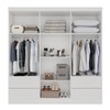 Guarda-Roupa Casal Balder Premium 6 Portas 4 Gavetas com Espelho Branco - Pnr Móveis