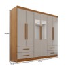 Guarda-Roupa Casal Balder Premium 6 Portas 4 Gavetas com Espelho Cinamomo/Off White - Pnr Móveis