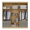 Guarda-Roupa Casal Balder Premium 6 Portas 4 Gavetas com Espelho Jequitibá/Granizo - Pnr Móveis