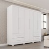 Guarda-Roupa Casal Balder Premium 6 Portas 4 Gavetas com Pés Branco - Pnr Móveis