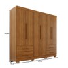 Guarda-Roupa Casal Balder Premium 6 Portas 4 Gavetas com Pés Cinamomo - Pnr Móveis
