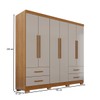 Guarda-Roupa Casal Balder Premium 6 Portas 4 Gavetas com Pés Cinamomo/Off White - Pnr Móveis
