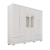 Guarda-Roupa Casal Balder Premium 6 Portas 4 Gavetas com Pés e Espelho Branco - Pnr Móveis