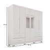 Guarda-Roupa Casal Balder Premium 6 Portas 4 Gavetas com Pés e Espelho Branco - Pnr Móveis