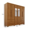 Guarda-Roupa Casal Balder Premium 6 Portas 4 Gavetas com Pés e Espelho Cinamomo - Pnr Móveis