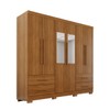 Guarda-Roupa Casal Balder Premium 6 Portas 4 Gavetas com Pés e Espelho Cinamomo - Pnr Móveis