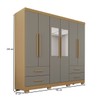 Guarda-Roupa Casal Balder Premium 6 Portas 4 Gavetas com Pés e Espelho Jequitibá/Granizo - Pnr Móveis