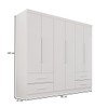 Guarda-Roupa Casal Balder Premium 6 Portas 4 Gavetas Branco - Pnr Móveis