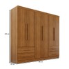 Guarda-Roupa Casal Balder Premium 6 Portas 4 Gavetas Cinamomo - Pnr Móveis