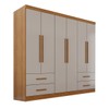 Guarda-Roupa Casal Balder Premium 6 Portas 4 Gavetas Cinamomo/Off White - Pnr Móveis
