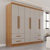 Guarda-Roupa Casal Balder Premium 6 Portas 4 Gavetas Cinamomo/Off White - Pnr Móveis