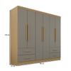 Guarda-Roupa Casal Balder Premium 6 Portas 4 Gavetas Jequitibá/Granizo - Pnr Móveis