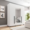 Guarda-Roupa Casal Madrid 4 Portas 4 Gavetas com Espelho Branco - Politorno