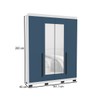 Guarda-Roupa Casal Madrid 4 Portas 4 Gavetas com Espelho Azul/Branco - Politorno