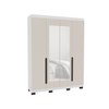 Guarda-Roupa Casal Madrid 4 Portas 4 Gavetas com Espelho Creme/Branco - Politorno