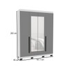 Guarda-Roupa Casal Madrid 4 Portas 4 Gavetas com Espelho Cinza/Branco - Politorno