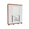 Guarda-Roupa Casal Madrid 4 Portas 4 Gavetas com Espelho Branco/Freijó - Politorno