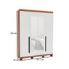 Guarda-Roupa Casal Madrid 4 Portas 4 Gavetas com Espelho Branco/Freijó - Politorno